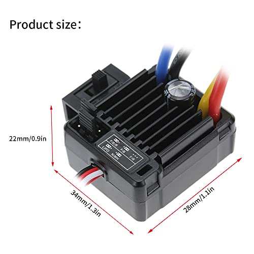 Goolsky WP-1060-RTR Waterproof Brushed 2S-3S 60A ESC for 1/10 Tamiya Traxxas Redcat HSP HPI RC Car