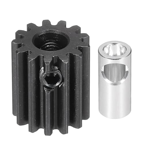 MECCANIXITY Steel 32P Gear Set with Gear Adapter 13T 5mm Shaft Motor Gears for RC Vehicles Truck Drift Car Part, Black - size: 13T