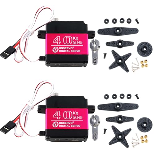 40KG Digital Servo High Speed Servo Motor 45 kg/cm Full Metal Gear Servo DS3240 for 1/8 1/10 1/12 Scale RC Boats and Cars (Control Angle 270°, Pack of 2) - style: 2PCS 40KG DS3240 - 270°