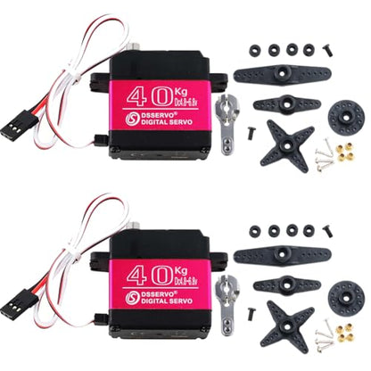 40KG Digital Servo High Speed Servo Motor 45 kg/cm Full Metal Gear Servo DS3240 for 1/8 1/10 1/12 Scale RC Boats and Cars (Control Angle 270°, Pack of 2) - style: 2PCS 40KG DS3240 - 270°