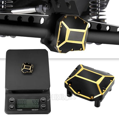 Brass Portal Covers Weights/Axle Diff Cover/Inner Portal Covers Front Steering Knuckles Upgrades Part for SCX10 III,Rc Upgrades Part Hops Up for SCX10 III,Replace AXI232026/AXI232006,Black
