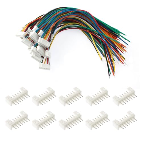 40Pcs Jst 2.0 Ph 7 Pin Connector Plug,Include 20pcs Mini 7 Pin Jst Ph2.0 Connector Plug Female with 150mm Cable Wire & 20pcs Male Micro Jst Ph2.0mm 7 Pin Connector Kit - size: Jst-2.0-Ph-7Pin-20pcs