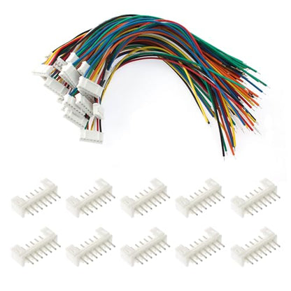 40Pcs Jst 2.0 Ph 7 Pin Connector Plug,Include 20pcs Mini 7 Pin Jst Ph2.0 Connector Plug Female with 150mm Cable Wire & 20pcs Male Micro Jst Ph2.0mm 7 Pin Connector Kit - size: Jst-2.0-Ph-7Pin-20pcs