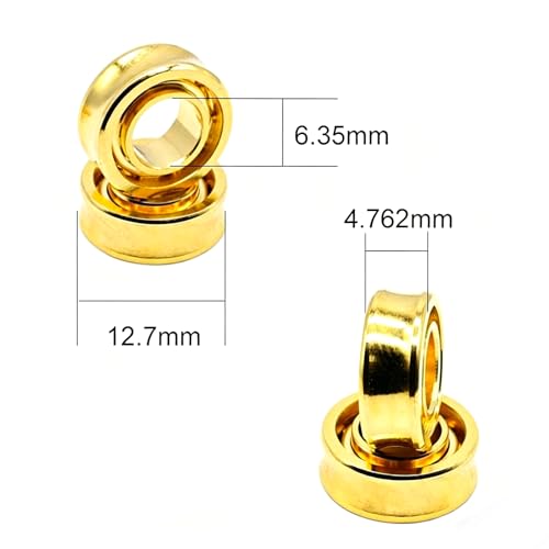 AXK 5Pcs R188 Golden Yoyo Bearing UR188 Fingertip Gyro Bearing 6.35X12.7X4.76mm UR188KK
