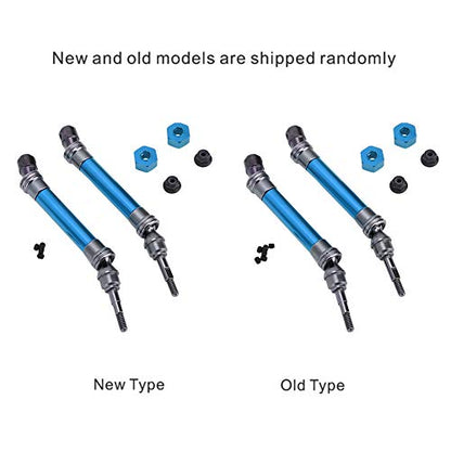 2Pcs RC Car Front Shaft Stainless Steel Rear Drive Shaft Universal Driveshaft Fit for Traxxas RC Truck Upgrades Parts (Blue) - color: Blue