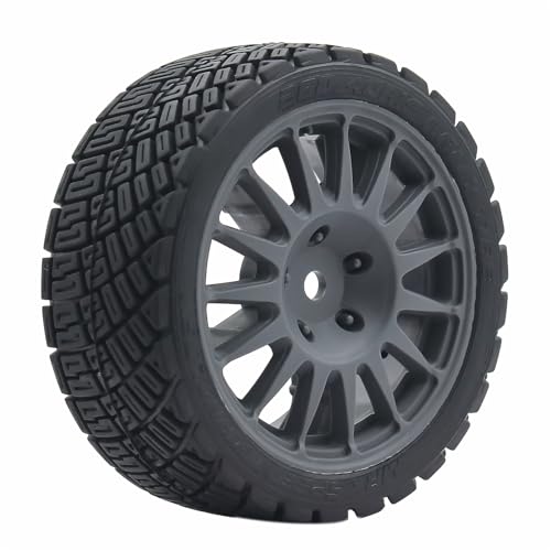68mm 4PCS 1/10 RC On-Road tires and Hard Plastic wheels set Hex 12mm For WRC Drift Car Conversion 1/10 RC On-Road Car Traxxas Tamiya FW06 TT02 HPI HSP 94122 Kyosho W76 (Titanium) - color: Titanium