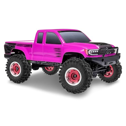 1.0" Beadlock Aluminum Wheels and 51mm Soft Rubber Tires | for SCX24, TRX4M, Ascent 18, FCX24, 1/18 1/24 RC Crawler, 7mm Hex, 0mm Offset, with Foam Inserts, (Red 105) - color: Red 105