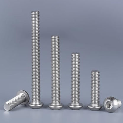 695PCS M3 Bolt Assortment Kit, Hex Socket Button Head Screws Nuts Bolts Washer Assortment Kit 304 Stainless Steel M3 x 6/8/10/12/16/20/25/30mm - size: M3 695PCS Button SS