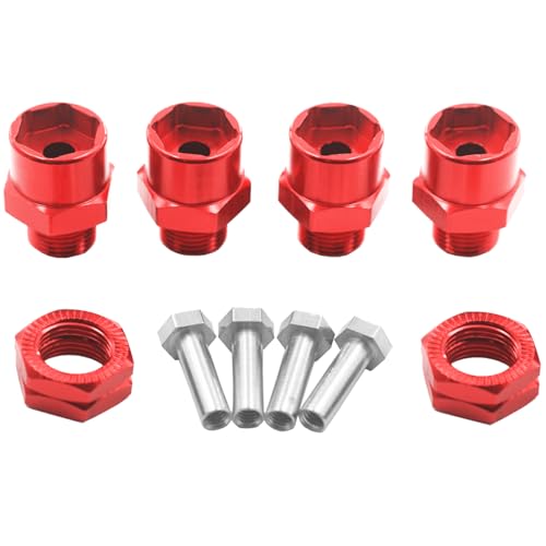 4Pack Vgoohobby Metal 12mm to 17mm Wheel Hex Drive Hub Adapter Conversion 15mm Offset Extension Upgrade Parts for 1/10 Off-Road RC Car Monster Truck Tires