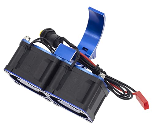 DKKY RC Motor Cooling Fan Heatsink 21000 RPM with 47-51mm Adjustable Mount for 1717 4985 Motors ARRMA Infraction Felony Limitless and Axial, Blue - color: Blue