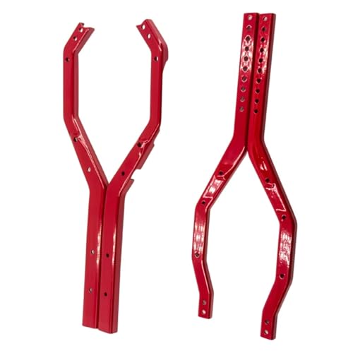 RC Upgrade Parts for Axial for Scx10 III 1/10 Upgrade Parts Rc Crawler Car Accessories Heavy Duty Wheelbase Adjustable Metal for Chassis Frame Rail Set(Red) - size: Red