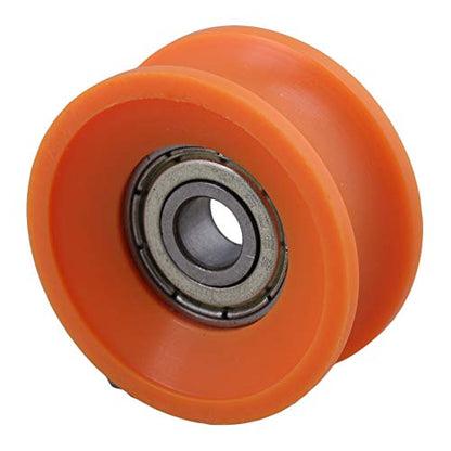4Pieces 6x30x13mm Plastic Coated Sealed Bearings Steel 606ZZ Deep U Groove Guide Pulley Rail Ball Rolling Bearing Wheel Orange