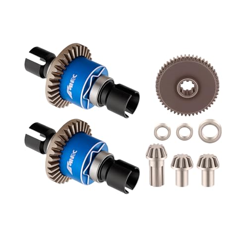 Alloy Front Rear Differential Diff & Spur Input Gear Kit for HyperGO 1/16 H16BM H16PL H16GT H16DR 16207 16208 16209 16210 1/14 H14BM 14209 14210 14301 14303 Upgrades Part Blue - color: Blue