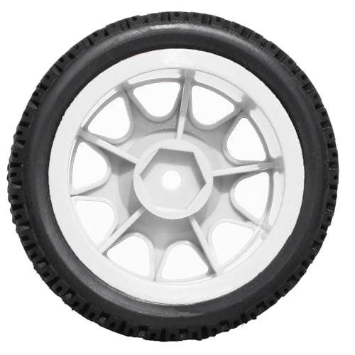 REDSPIDER 12mm Hex RC Wheels and Tires Nylon Wheel Rims OD68mm Rubber Tires Compatible with Tamiya TT01 TT02 XV01 HSP HPI Kyosho Traxxas WLtoys 1/10 1/12 On-Road Touring Car (White) - color: White