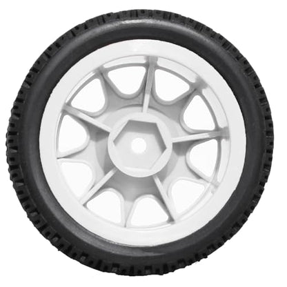 REDSPIDER 12mm Hex RC Wheels and Tires Nylon Wheel Rims OD68mm Rubber Tires Compatible with Tamiya TT01 TT02 XV01 HSP HPI Kyosho Traxxas WLtoys 1/10 1/12 On-Road Touring Car (White) - color: White
