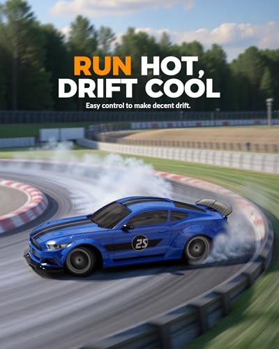 RACEN RC Drift Cars, 1:20 Remote Control Car for Adults Boys Girls Kid | 4WD, LED Light, 2.4GHz, 20KM/H, 2 Batteries, Drifting Tires, Racing Sport Toy Gift - color: Blue