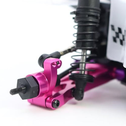 Metal Steering Knuckles C Hubs Suspension Arms CVD Shaft for 1/24 Losi Micro b Rc Car 2WD Buggy Chassis Plate Linkage Upgrades (Set 1 Pink)