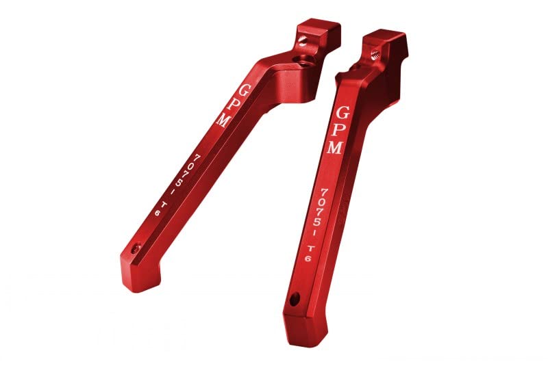 GPM Upgrades Aluminum 7075-T6 Rear Chassis Brace for 1/8 4WD Sledge Monster Truck (95076-4) RC Cars (red)
