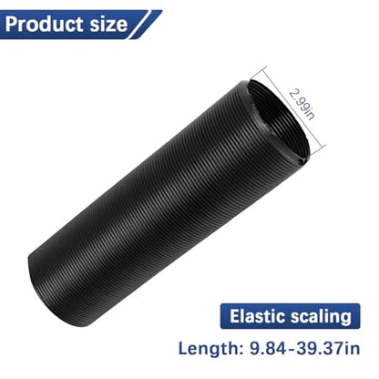 Bittwee 3 Inch Car Cold Air Intake Pipe, Adjustable Cooling Air Intake System Hose with Length from 10" to 40", Automotive Flexible Turbo Inlet Tube Pipe, Compatible with Most Vehicle