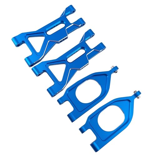 Aluminum Front Upper Lower Suspension Arms for ARRMA Gorgon 2WD (Blue) | 1/10,4X2,Monster Truck,ARA330750 ARA330752,CNC Machined,Heavy Duty,High Strength,Precision Fit,Wear Resistant - color: Blue