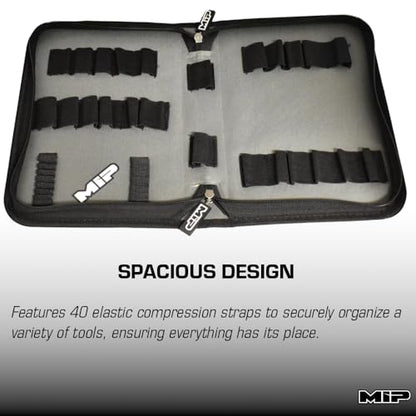 MIP 5210 RC Tool Bag 40 Pocket – Holds Hex & Nut Drivers and 1/4 Drive Bits, Precision Tools for RC Car Repair, RC Cars, Quadcopter, Helicopter, FPV Racing Drones