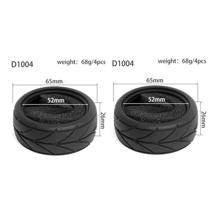 8pcs 1/10 RC Drift Tires 65 * 26mm for On Road Racing Car Drift RC Touring Car (Style A) - style: style A