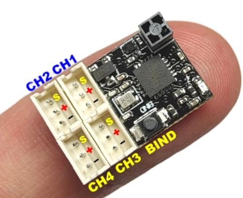 SR Compatible Receiver 4CH PWM Output, 3g Lightweight, High Speed, Anti-Interference for RC Racing Drifting Cars, Compatible with 7PX 4PM 4PX Transmitters | With short antenna - color: With Short Antenna