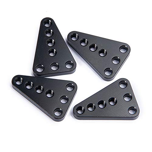 4PCS Aluminum Front Rear Shock Absorber Mount, Black | Adjust Height Bracket, Upgrades, For 1/10 Axial SCX10 I II, RC Crawler Car - color: Black