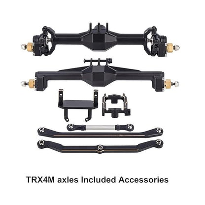 AMK TRX4M Portal Axles Extended 20mm, 109.6g CNC Aluminum TRX4M Front & Rear Axle Set with Two Servo Mounts for 1/18 RC CrawlerCar TRX4M Axle Upgrade Parts