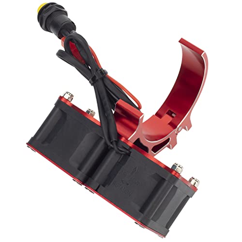 DKKY RC Motor Cooling Fan Heatsink 20000 RPM 54-58mm Ajustable Mount for ARRMA Axial 1/5 1/6 1/7 RC Models with 1717 5687 56113 2028 Motor (Red) - color: Red