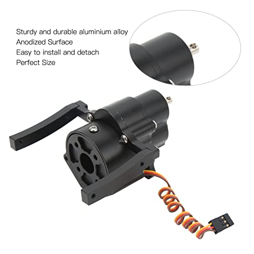 RC Front Gear Box Aluminium Alloy Double Speed CNC Machined for SCX10 1/10 Crawler Anodized Surface Gear Box for RC Car Enthusiasts (Black) - color: Black