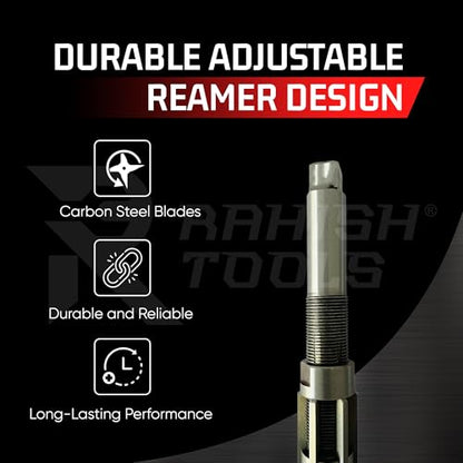 Adjustable Hand Reamer H12-H16, 1-1/16" to 2-7/32", Metal & Wood | Carbon Steel Construction, Expandable Blades, 26.98-56.35mm Range, Bore Sizing Tool, Repair Workshop Use, Precise Hole Finish - size: H12 to H16 - 5Pcs