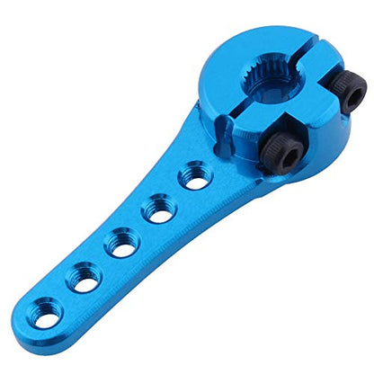 Hobbypark Metal Aluminum Long 25T Servo Horn Single Sided Steering Arm M3 Threads for RC Car Truck Off Road Buggy Accessories (Blue) - color: Blue