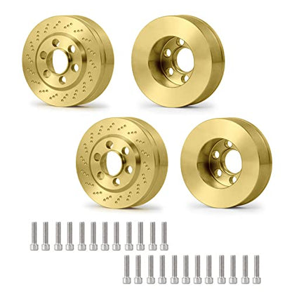MORLORDY 4PCS RC Brass 2.2 Beadlock Wheels Weights for 1/10 Scale SCX10 D90 Wraith 90048 90018 RR10 RC Wheel Weights Accessories - size: 2.2 Inch