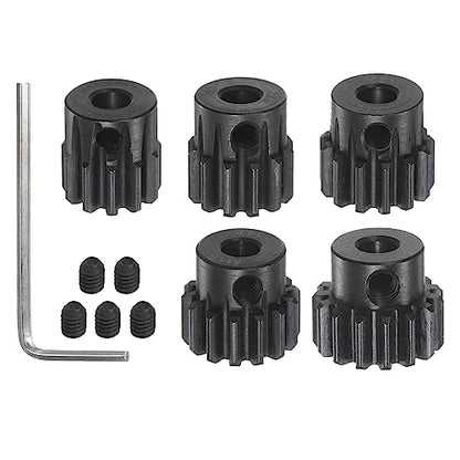 HARFINGTON Mod 1 M1 Pinion Motor Gear Set 5pcs 11T 12T 13T 14T 15T Fit 5mm RC Motor Shaft M1 Pitch Gears for RC Car, with Hex Key - style: 11T 12T 13T 14T 15T