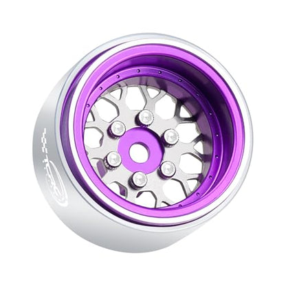 4PCS Grade 5 Titanium Wheel Face Aluminum 1.0 Inch Wheels Hubs for 1/24 Axial SCX24 TRX4M FCX24 Redcat Ascent-18 1/18 RC Crawler Car Upgrade Parts - color: Purple
