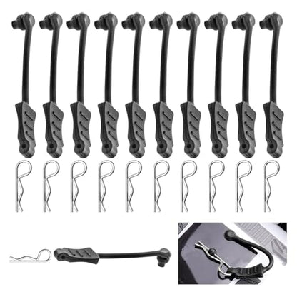 20pcs HobbyPark Universal 1/16 1/18 RC Car Body Clips and Pull Tabs Retainer Small R Pins for SCX24 TRX4M RC Vehicles Truck Buggy Shell Replacement Parts - size: 1.0mm Rod Silver Clips