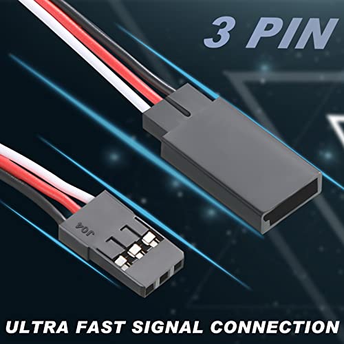 Eccliy 9 Pieces Y Connector 3 Pin Plug Splitters Servo Extension Male to Female Servo Extension Cord Wire Cable Compatible with Jst Rc Jr Futaba Rc Car or Airplanes(Male to 2 Female Y Harness) - style: Male to 2 Female Y Harness