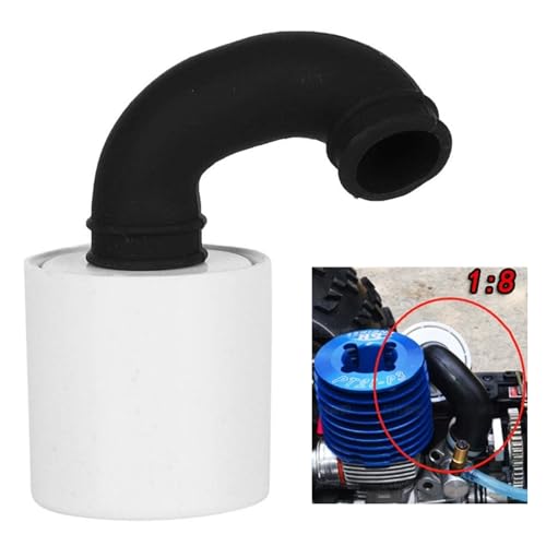 1/8 RC Car Plastic Air Filter Cleaner with Element Sponge Fit SH.28 Engine Upgrades Part For 1:8 RC Nitro Monster Trucks Off Road Buggy Cars Redcat Arrma HSP Himoto Losi 8IGHT HPI (White) - color: White