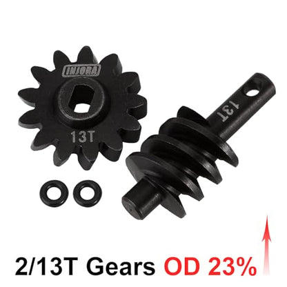INJORA 13T Overdrive Differential Steel Worm Axle Gears for 1/24 AX24 SCX24 - size: 13T