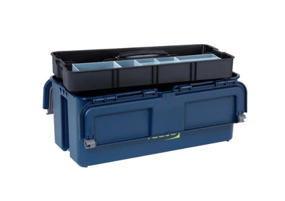 Raaco Tool Box with Removable Trays - 66 lb Load Capacity (Compact 20) | Durable Plastic Polypropylene (PP) Organizer with Handle, Stackable & Lockable, 66 lb Load Capacity (Compact 20) - style: Close