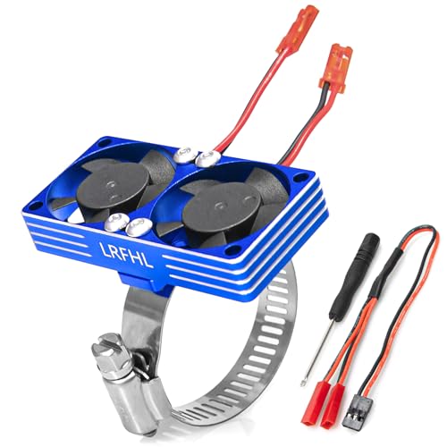 1/7 1/8 1/10 RC Cooling Fan Heat Sink with Adjustable Mount 35-43mm | for 1/7 1/8 1/10 RC Crawler Car 3660 3670 4074 4068 4274, 22000 RPM - style: Blue 30*30mm