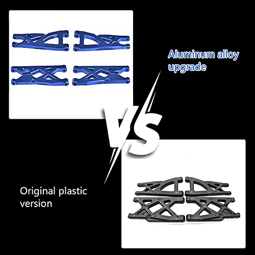 Globact Aluminum Front & Rear Suspension Arms Set for 1/10 Arrma Granite 4X4/Senton/Rc Short Course Truck Upgrade Parts Replacement of AR330443 AR330516 Option Parts(Blue) - color: Blue