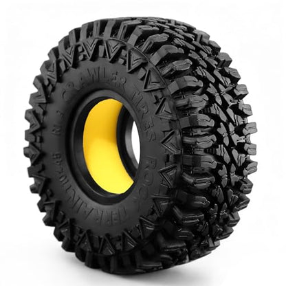 STMU 1.9'' RC Crawler Tires With Super Soft Foam Iiner （4PCS） For 1/10 Scale RC Car Traxxas TRX4 RC4WD D90 Axial SCX10 II TF2 Gen8 Tamiya CC01 1.9 Inch Beadlock Rims (Tires)