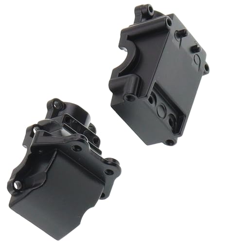 2PCS Metal Front and Rear Differential Gearboxes Housing Cover Compatible with WLtoys 1/14 144010 144001 144002 1/12 124016 124017 124018 124019 RC Car Upgrades Parts (Black) - color: Black