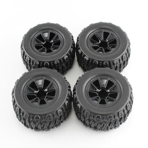 KingVal 4PCS Rubber Wheels Tires 90x43mm Hex 12mm RC Spare Parts Compatible with SCY 16101 16101PRO 16102 16102PRO WLtoys 144010 MJX 14209 14210 RC Car