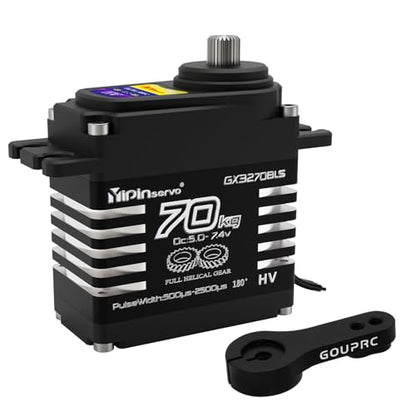GOUPRC 70kg Brushless Servo for 1/8 1/10 1/12 RC Truck Car Crawler Boat Robot, 7.4V Oblique Gear High Torque Servo - size: 70KG