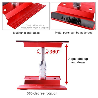 RC Hex Driver Set & RC Car Repair Work Stand Repair Tool Set 360 Degree Rotation for 1/8 1/10 1/12 1/16 1/18 RC Crawler Truck Buggy Rally (Red) - color: Red