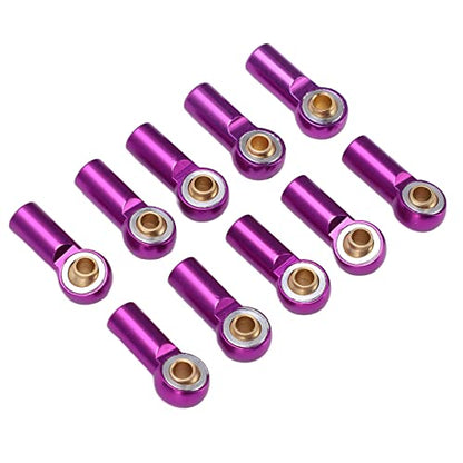 Pissente RC Link Rod Ends Aluminum Alloy M3 Ball Head Set 10pcs 19mm for AXIAL SCX10 1 10 RC Crawler Car Easy Installation Precise Fit Stable Steering Upgrade Parts (Purple) - color: Purple