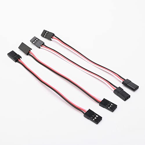 SD Racing Parts Servo Extension Cord Cable 100mm 10cm Male to Male 3-Pin for Futaba Servo Wire Pack of 10